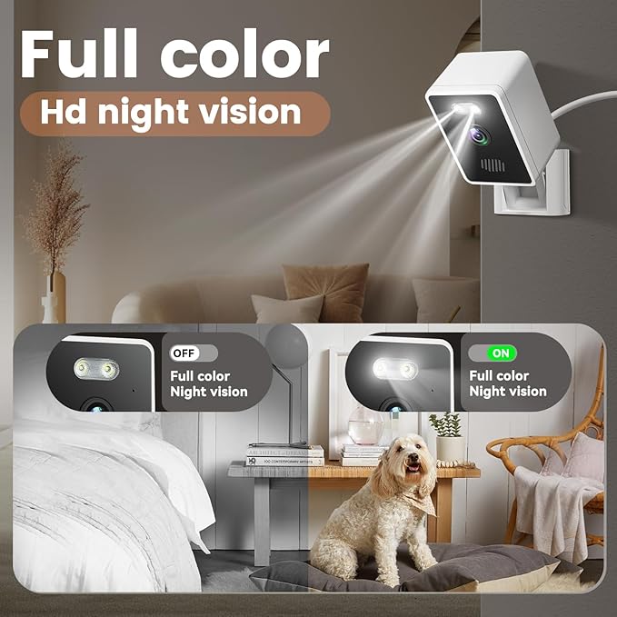 Indoor Security Camera for Baby Monitor,1080P Home Security Camera w/ 2-Way Audio,Motion Detection,Cloud & SD Card Storage,Night Vision(2.4G WiFi Connection)