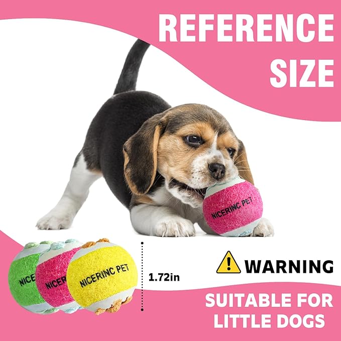 X-Small Dog Tennis Balls Dog Toys Ball 1.72" Pack of 12, Fit Ball Launchers