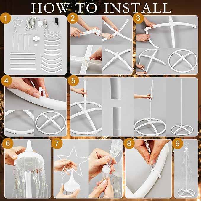 6 Pack 4ft Christmas LED Cone Tree Lights 24 Modes Color Changing with Timer Foldable Lighted Trees Waterproof Outdoor String Lights Holiday Decor for Christmas New Year Xmas Decorations