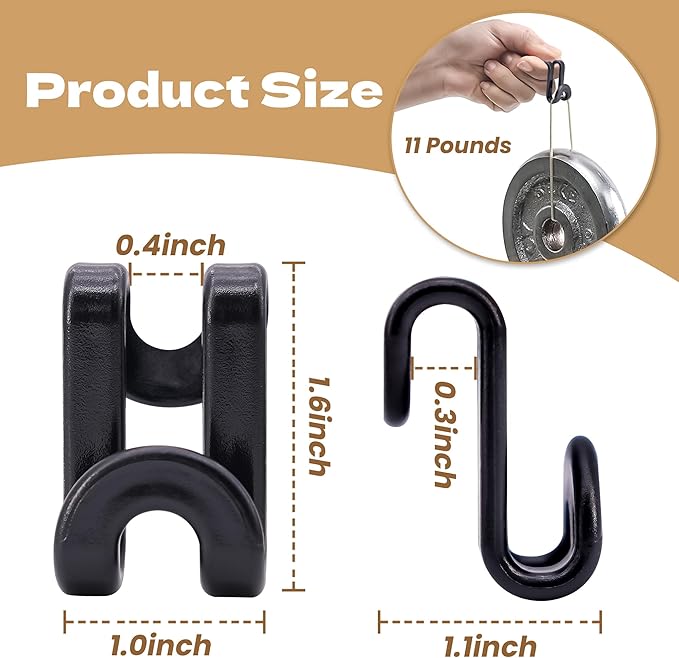 Mlici Clothes Hanger Connectors - 60 Pcs Multi-Level Cascading Hooks, Heavy Duty Plastic Mini Hooks for Space Saver Closet Organizer, Black