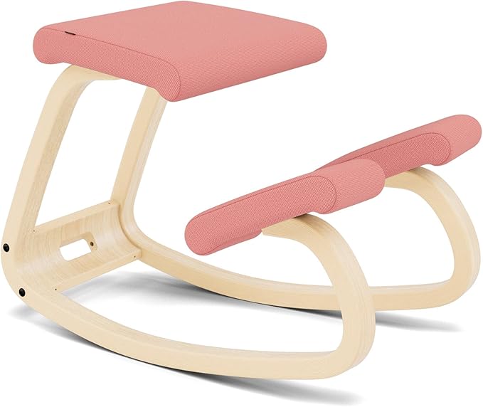 Varier Variable Natural/Pink Ergonomic Office Kneeling Chair – Active Sitting, Rocking Seat for Home, Study & Posture Support – 10 Year Quality Guarantee