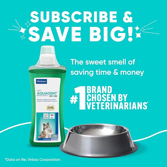 Virbac C.E.T. Aquadent Dental Solution for Dogs and Cats (250 ml)