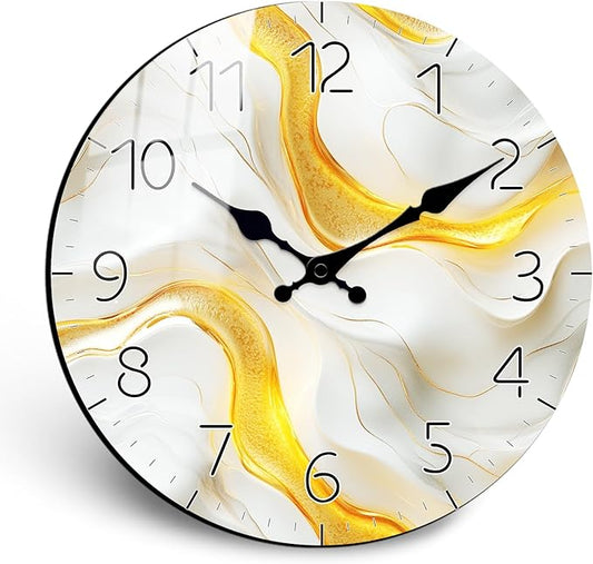 Big Wall Clock for Living Room 20 Inch Wooden Round Clocks Battery Operated Modern Silent Wall Clock Non Ticking