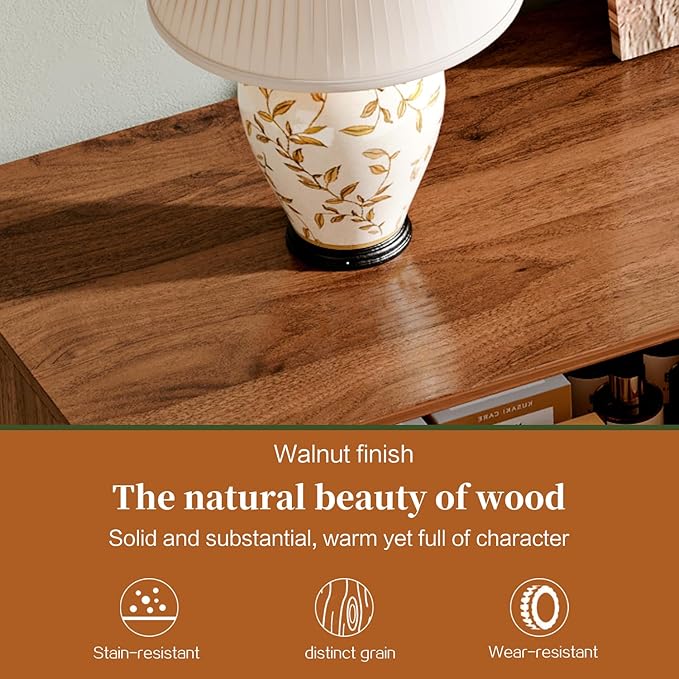 Modern Chest of Drawers with 9 Drawers,Deep Drawers,Clothes Organizer,Large Storage Cabinet for Living Room, Bedroom,Hallway,with Anti-Tipping Device, Walnut.