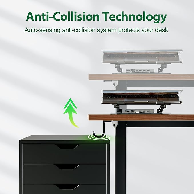 Agilestic Electric Standing Desk, Extra Large 71 x 31.5 Inches Height Adjustable Desk, Sit Stand Up Workstation for Home Office, Ergonomic Rising Gaming Computer Table with Memory Preset, Dark Walnut