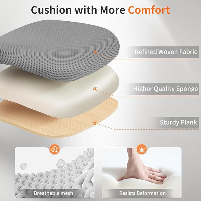 BestOffice Office Chair Ergonomic Cheap Desk Chair Mesh Computer Chair Lumbar Support Modern Executive Adjustable Stool Rolling Swivel Chair for Back Pain (Grey)