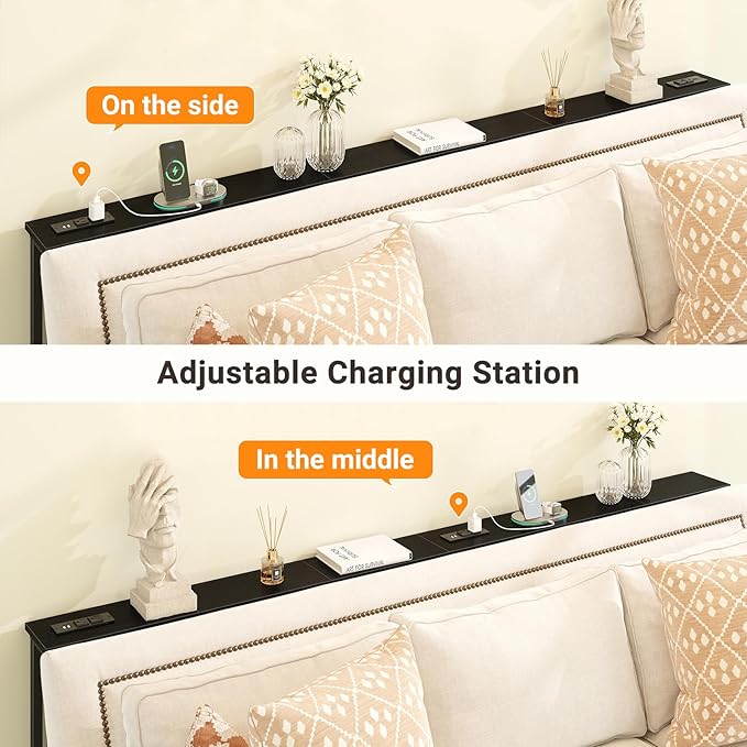 ELYKEN 47.2" Narrow Console Sofa Table with Power Outlet, 5.9'' Behind Couch Table with Charging Station, Long Entryway Tables for Living Room, Hallway, Black