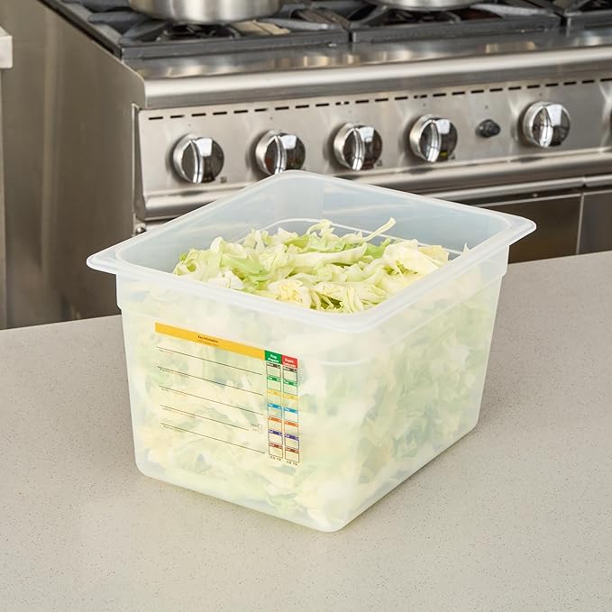 Restaurantware Food Pans Pack of 10 Plastic Rectangle Food Containers Half Size with Traceability Label, Storage Containers Dishwashable Hot Cold Friendly for Restaurants Buffet Commercial Use