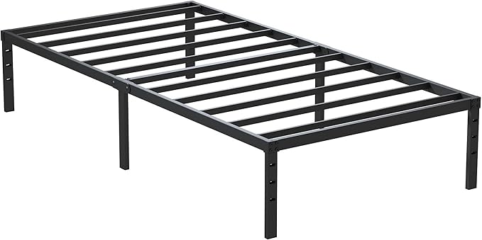 Twin XL Bed Frames No Box Spring Needed, 14 Inch Heavy Duty Metal Twin XL Platform Bed Frame Support Up to 2500 lbs, Easy Assembly, Noise Free, Black