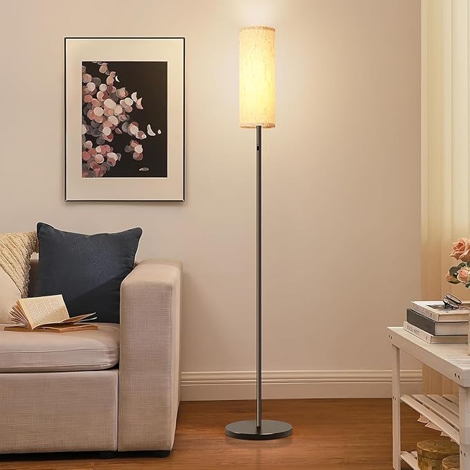 Cordless Floor Lamp for Living Room, with 3 Color Temperature and Pull Cord Switch, Farmhouse Floor lamp 8000mAh Battery Operated Portable Rechargeable Tall Modern Standing Light for Bedroom