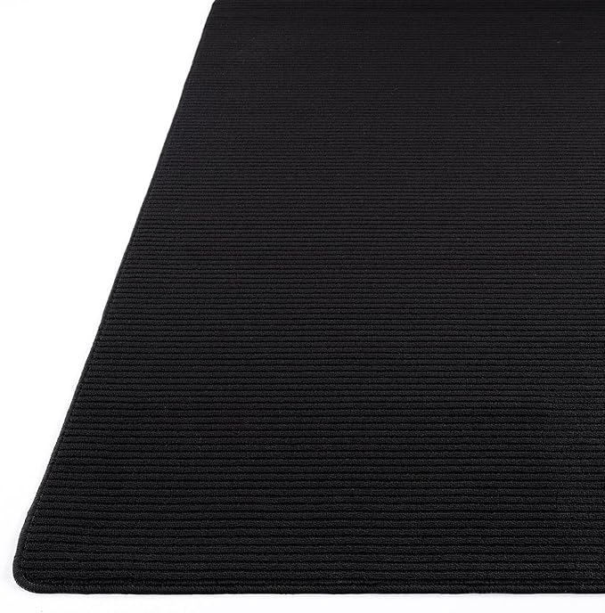 Non Slip Black Solid Rubber Back Thing Door Mat for Entryway 2x3 for Kitchen, Rug for Bathroom, Stain Resistant Easy Cleaning Non Shedding Carpet Black 2 x 3
