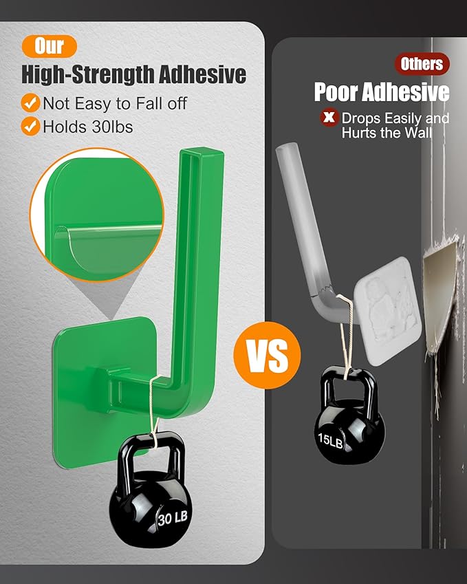 Multi-Purpose Hat Organizer (4-Pack), Strong Adhesive Hat Hooks for Wall, Two Mounting Options, Green