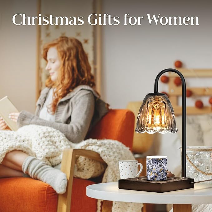 Candle Warmer Lamp, Top-Down Electric Candle Warmer with Timer, Dimmable Jar Candle Melter for Scented Wax