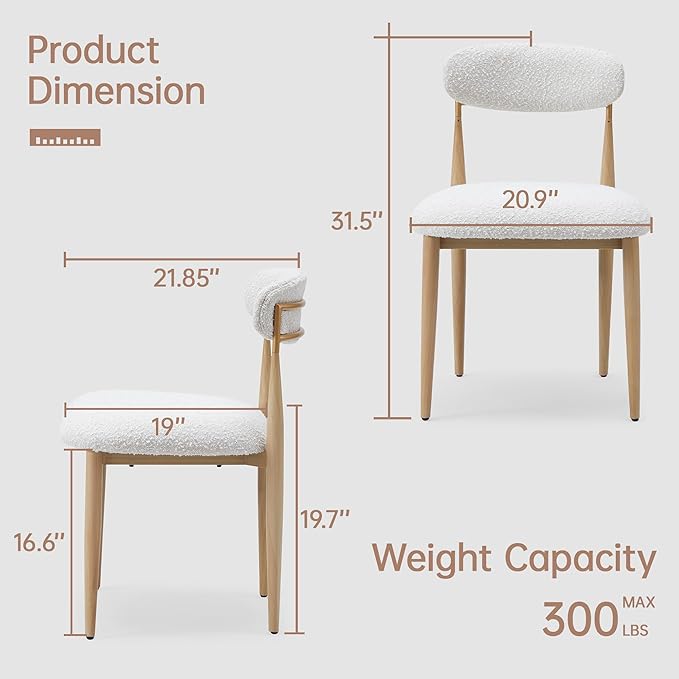 Morden Fort Modern Dining Table Set for 6, 68'' Rectangle Dining Table with 6 Chairs, Kitchen Table with Pedestal Base, Dinner Table for Dining Room, Kitchen, Living Room (Natural)