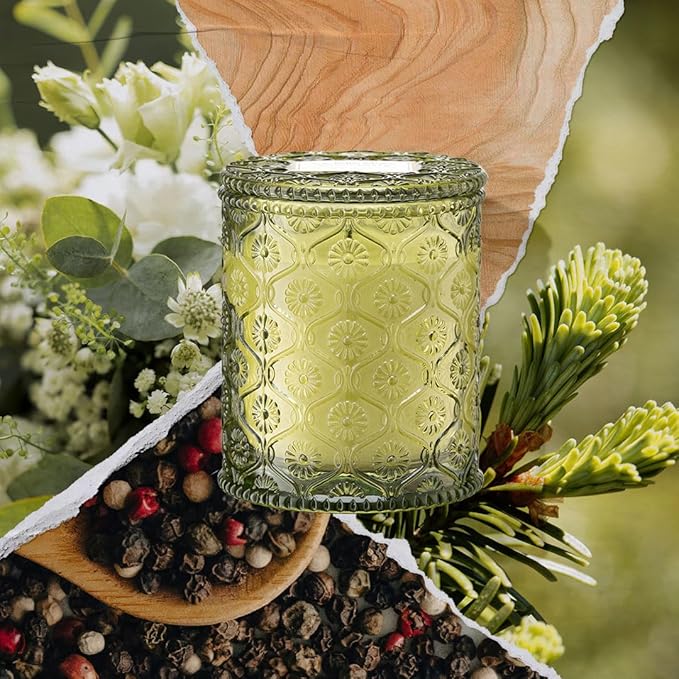 LA JOLIE MUSE Christmas Candle | Starlit Golden Fir | Cedarwood, Patchouli & Fir Balsam | 6 oz Soy Wax | 40 Hours Clean Burn | Christmas Gift for Women & Family