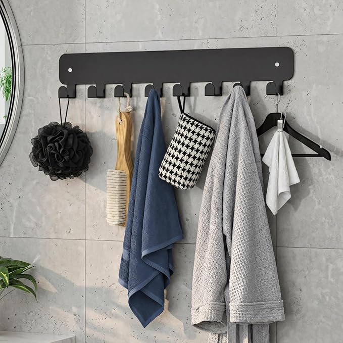 2 Pcs Key Holder Wall Mount, Key Hooks with 10 Hooks, Heavy Duty Metal Hanger for Entryway, Kitchen, Home Organization