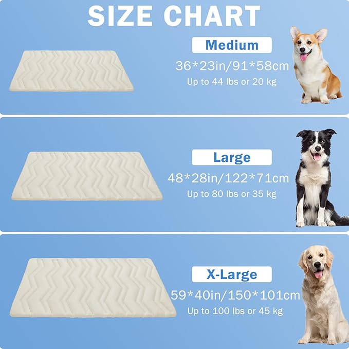 SCENEREAL Dog Cooling Mat for Crate, Thicken Self-Cooling Dog Pad Reversible (Cool & Warm), 36"x23" Pet Cool Bed for M Large XL Dogs,Kennel Sofa Mats Machine Washable, Durable Non-Toxic Gel, Outdoor