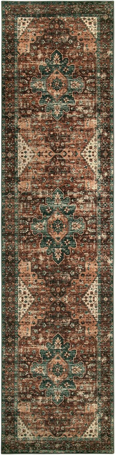 Moynesa Ultra-Thin Washable Vintage Runner Rug - 2'6" x 10' Long Hallway Rug Carpet Runner, Boho Non Slip Stair Runner Kitchen Mat Indoor Oriental Throw Rug for Living Room Bathroom Entry