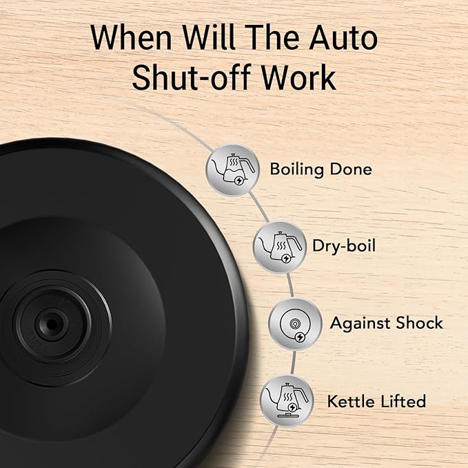 Mecity Electric Kettle Gooseneck Water Kettle Stainless Steel Tea Kettle Water Boiler Fast Heating, Auto Shut Off, 27 fl oz, 1000W, Stainless Steel