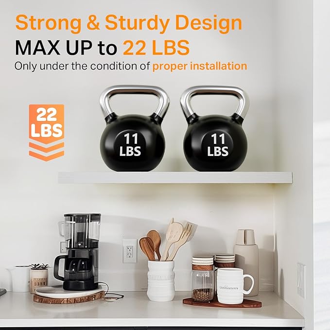 BAYKA White Floating Shelves for Wall, 22.5 inches Wall Mounted Rustic Wood Shelves for Bathroom, Bedroom, Living Room, Floating Shelves for Books/Storage/Decor (Set of 3)