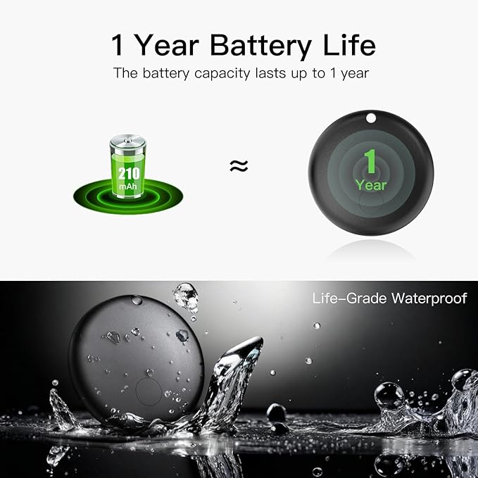 RAINDROPS 2025 Smart Tags Android Tracker,Air Tracker Tags-4 Pack Works with Google Find Hub,Item Finder for Keys,Backpack,Wallet,Pets (Android Only,Black,4 Pack)