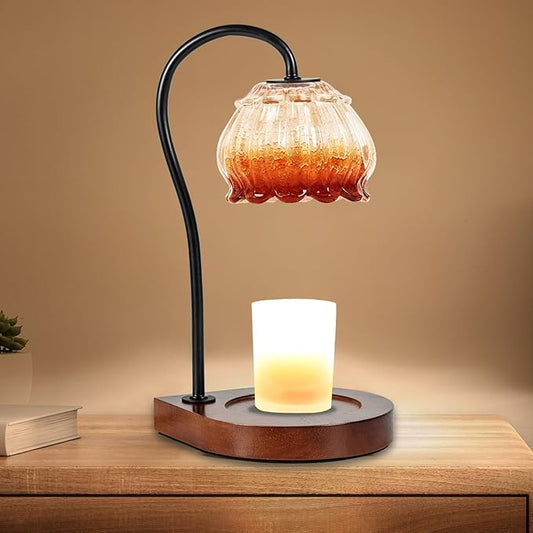 Candle Warmer Lamp with Timer, Electric Dimmable Candle Warmer Melter, Small & Large Jar Fragrance Candle Holders for Home Decoration Gift for Women, Coffee
