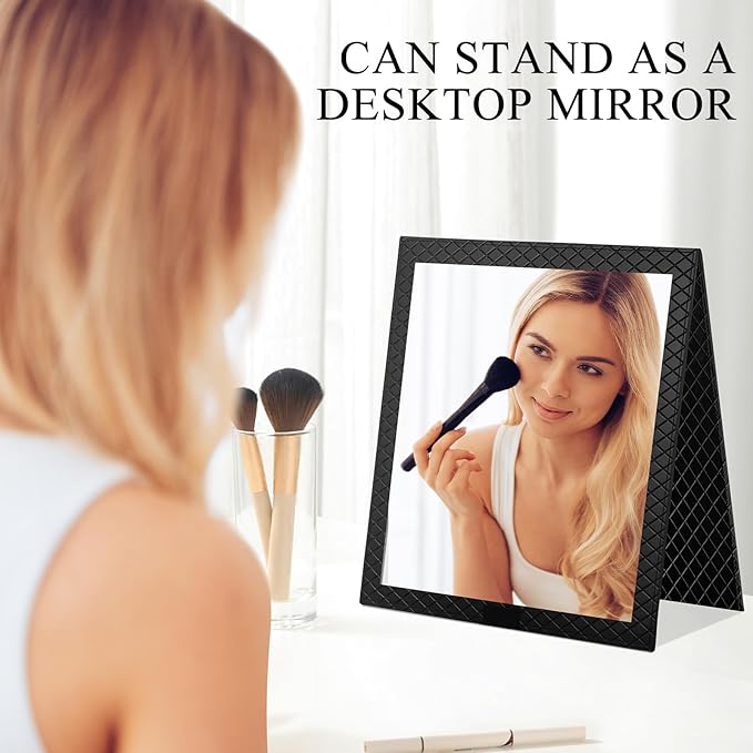 Foldable Travel Portable Full Length Mirror, Dance Bag Hanging Mirror, Full Body Mirror for Dance, Camping, Travel, Dance Competition Must Haves Backstage Folding Hanging Mirror (Black, 24*11 Inch)