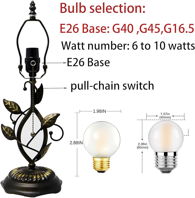 Small Tiffany Lamp Multicolor Leafage Style Stained Glass Table Lamps Desk Bedside Reading Light 8X8X18 Inches with Bronze Metal Leaf Resin Base