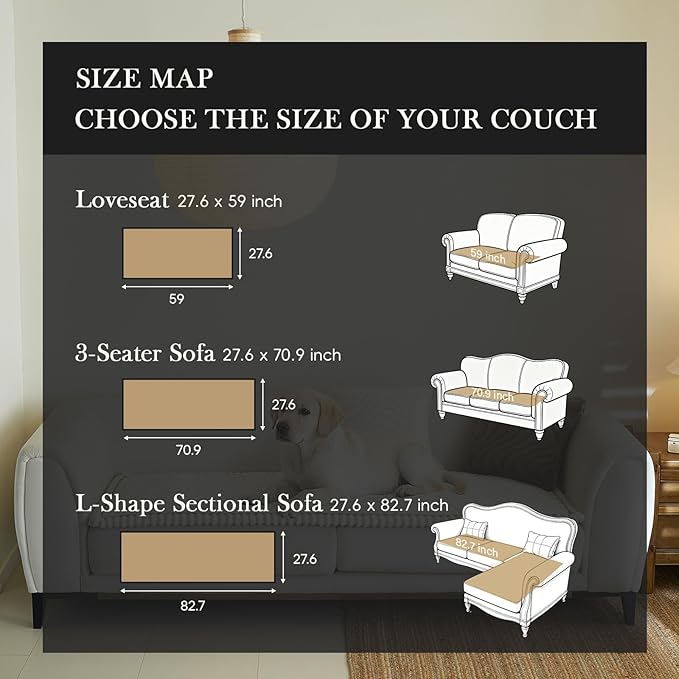 Couch Covers for 3 Cushion Couch Sofa Pet Friendly,Non-Slip Sofa Cover Washable