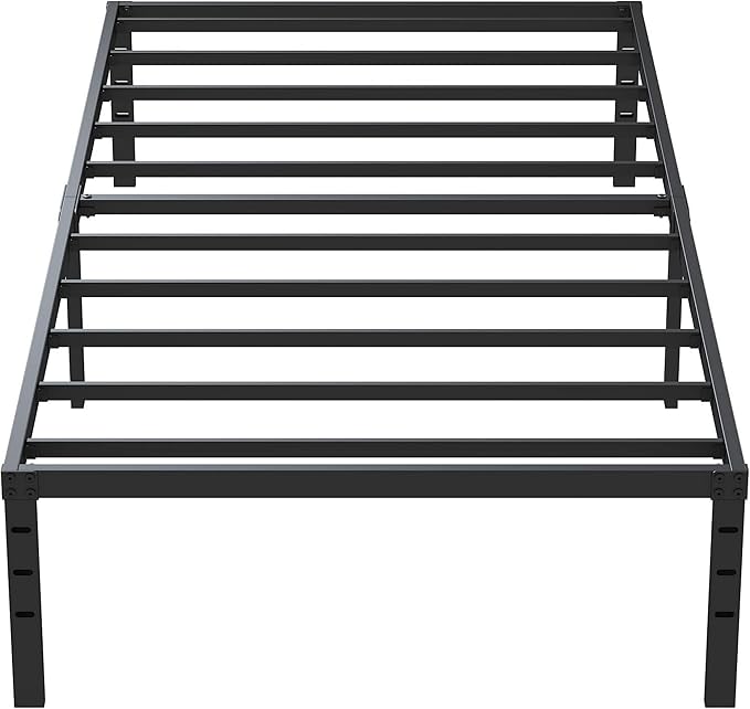 Twin XL Bed Frames No Box Spring Needed, 14 Inch Heavy Duty Metal Twin XL Platform Bed Frame Support Up to 2500 lbs, Easy Assembly, Noise Free, Black