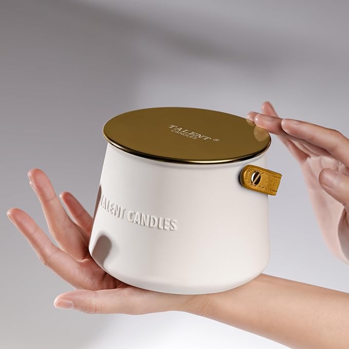 Candles for Home Scented - Scandinavian Style 3 Wick Candle - Long-Lasting Ceramic Candle Jar - Soy Candles Non Toxic with Minimalist Design - Grapefruit Rose