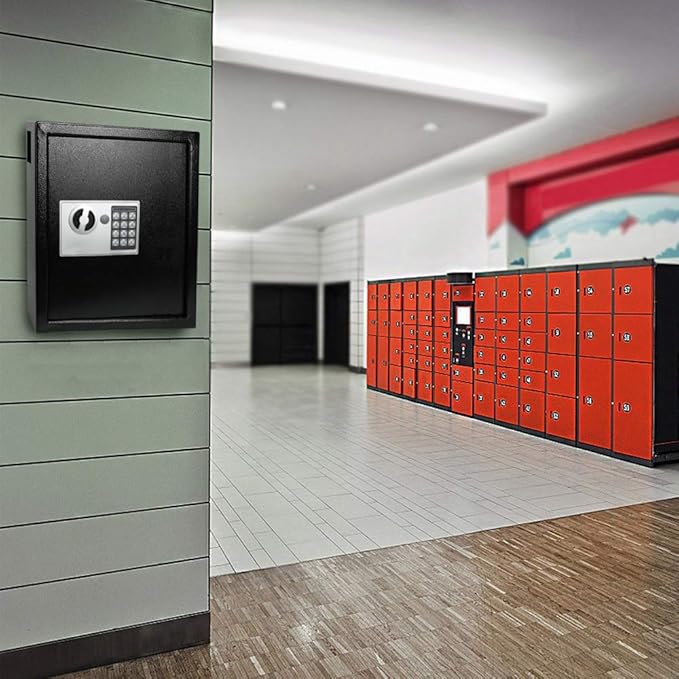 KYODOLED Electronic 40 Keys Cabinet Wall Mount, Digital Key Safe Lock Box, Large Security Lockbox for House Key, Heavy Duty Combination Lock Storage, 14.37'' X 11.8'' X3.93'' (Black,40 Keys)