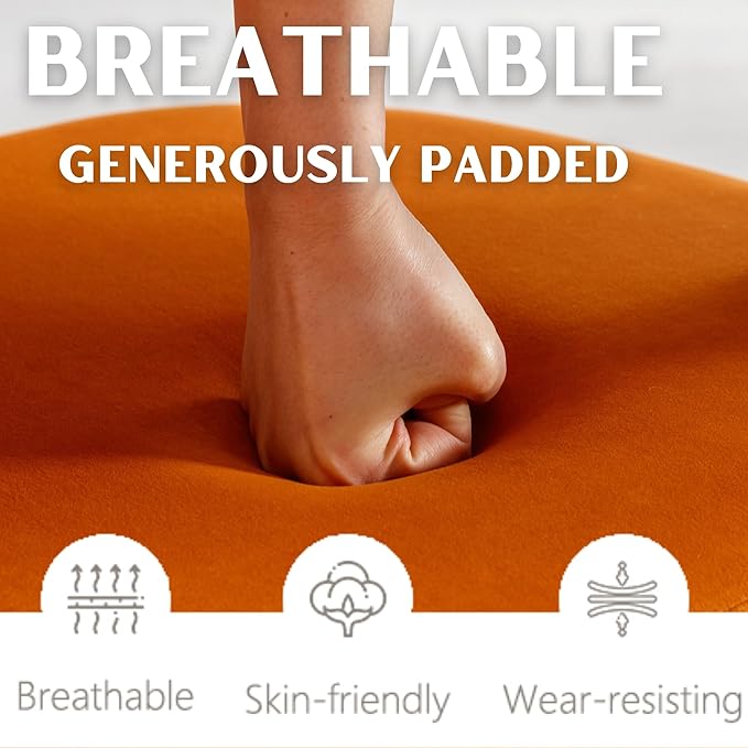 Modern Barrel Dining Chair, Velvet Upholstered Accent Side Chair with Arms Comfy Makeup Vanity Chair, Dining Living Room Kitchen Chair, Orange