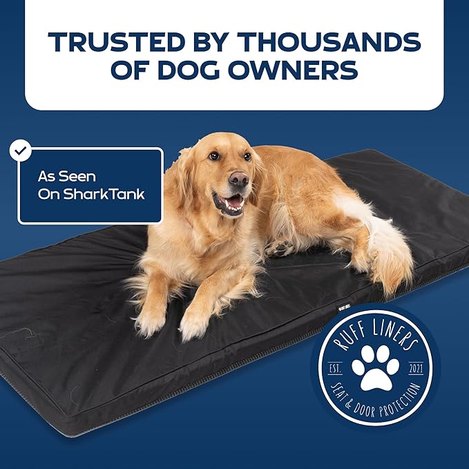Dog Bed for Car Back Seat, Extra Large Black – As Seen on Shark Tank – Fits Large Seat Extender & XL Floor Cover – Waterproof, Machine-Washable – Dog Mat for Car with Rebound Foam Comfort