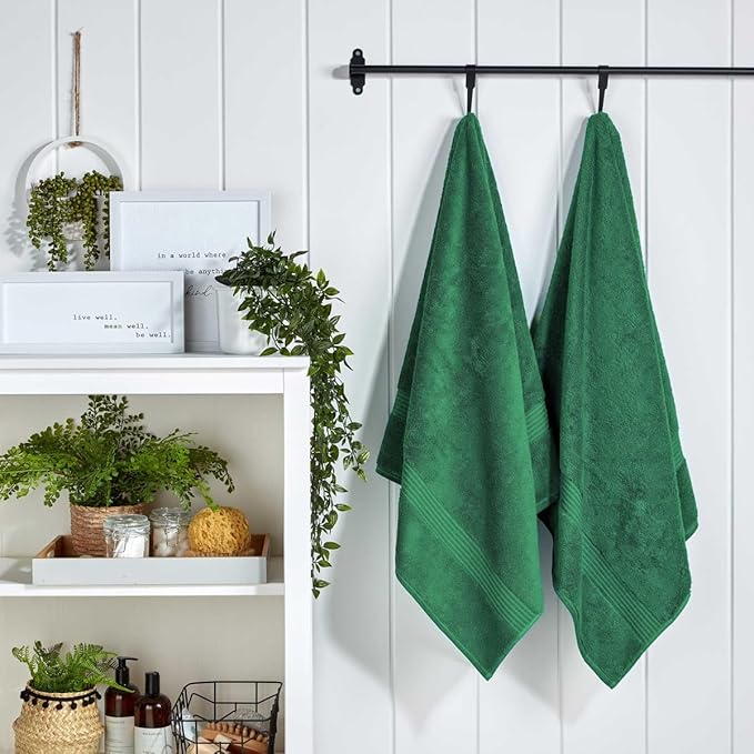 Christy Supreme Hygro 4 Piece Towel Set | Spruce | 100% Luxury Supima Cotton | Ultra Soft | Super Absorbent | 650GSM | 2 Bath Towels 2 Hand Towels