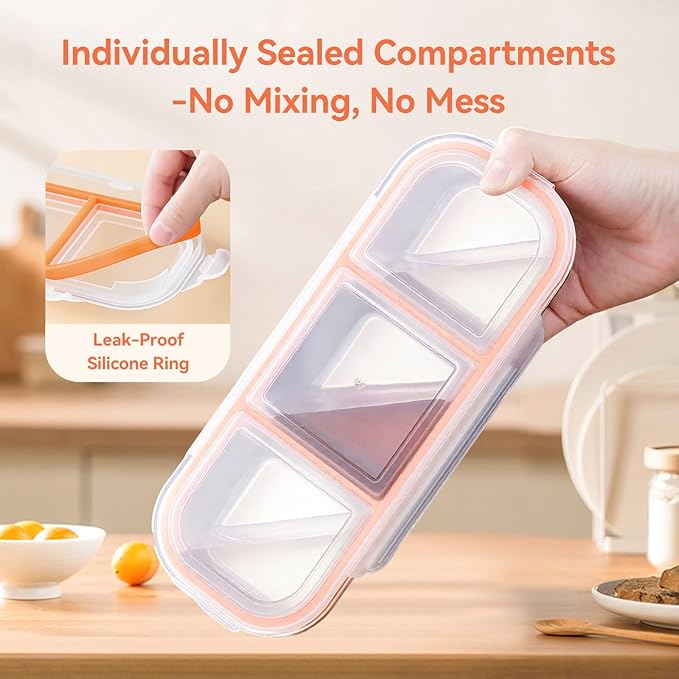 WELTOKE 3 Pack Stainless Steel Snack Containers for Kids & Adults,Metal Snack Containers with Lids,Reusable Snack Container for School, Work, Home & Travel