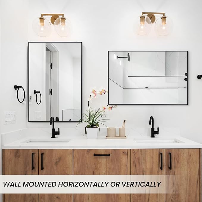 Wall Mirror 30" x 40" for Bathroom Modern Black Deep Frame Mirror for Wall Decorative Horizontal or Vertical Wall Mounted Mirror for Bedroom Living Room Entryway Wall Decor