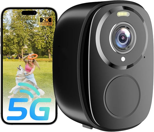 5G/2.4G WiFi Security Cameras Wireless Outdoor, 2K 5G Security Camera with AI Motion Detection, Color Night Vision, Siren, IP65, 2-Way-Audio, Support Alexa&Google Assistant, Cloud/SD (1)