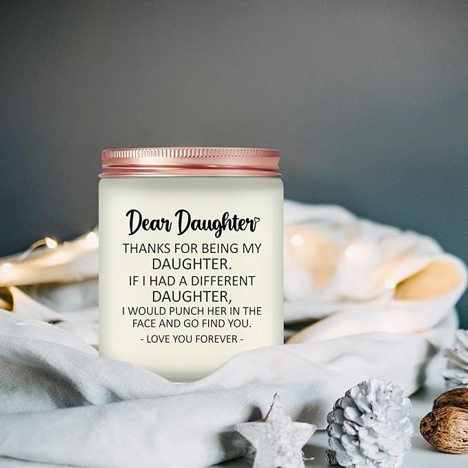 Daughter Gifts from Mom, Dad - Christmas Mothers Day Birthday Gift for Daughter - Lavender Scented Candle