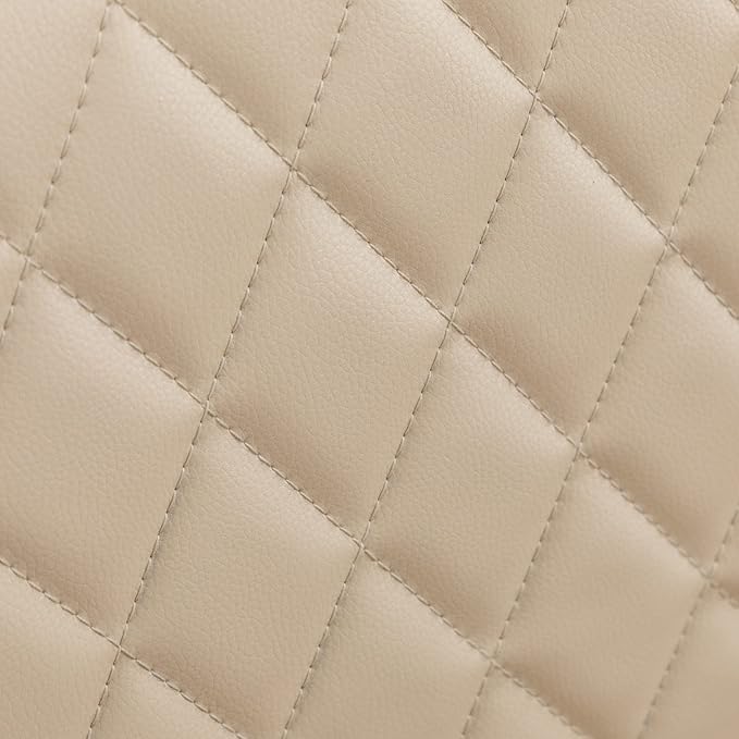 LUNLING Mid Century Modern Faux Leather Dining Room Chairs,Upholstered Seat Metal Legs Chairs Cream White Faux Leather Kitchen Chair Reception Room Chair,1PCS