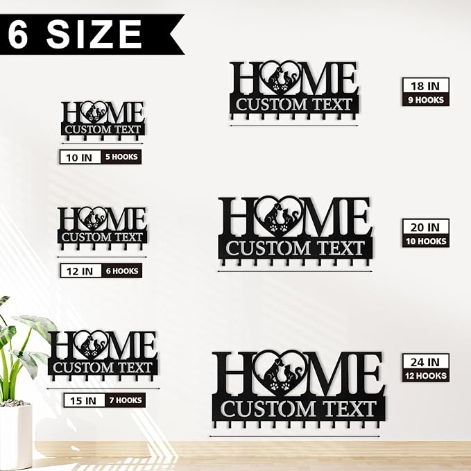 Personalised Dog Leash Holder for Wall, Pets Theme Key Holder Wall Mount, Dog Storage Organizer, Heavy Duty Pet Leash Hanger for Living Room Entryway Hallway, Gifts for Pet Lovers