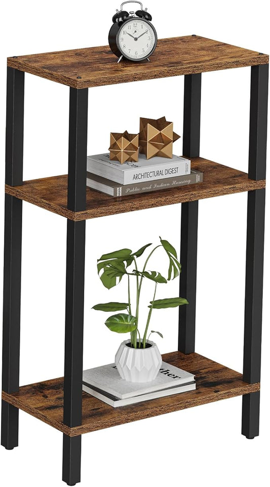 TUTOTAK Small Side Table, Narrow End Table, Skinny Sofa Table, Slim Nightstand, Couch Table, Living Room, Bed Room, Brown TB01BB077