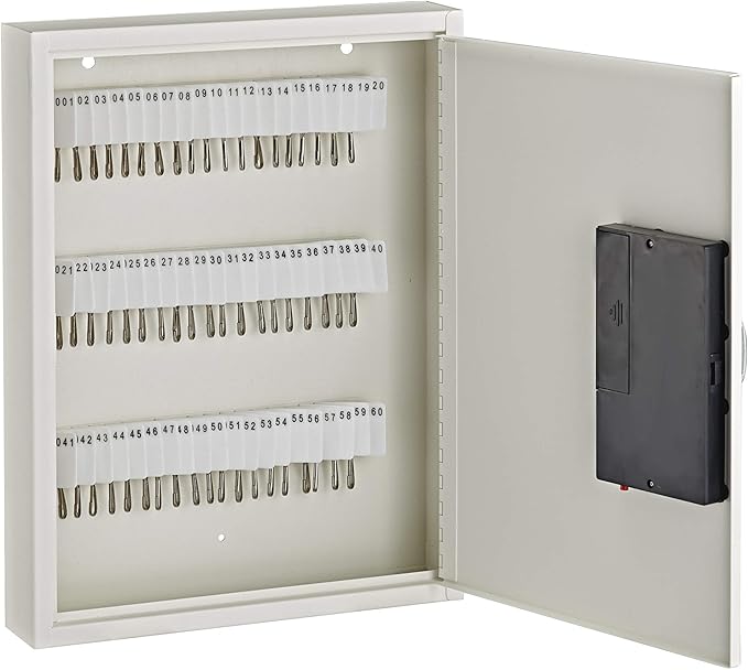 Adiroffice Key Holder Wall Mount - 60 Keys Lock Box with Code, Key Cabinet Wall Mount, Valet Parking Key Box, Car Dealer Key Cabinet - Space Saving Locking Key Box Wall Mount with Digital Lock