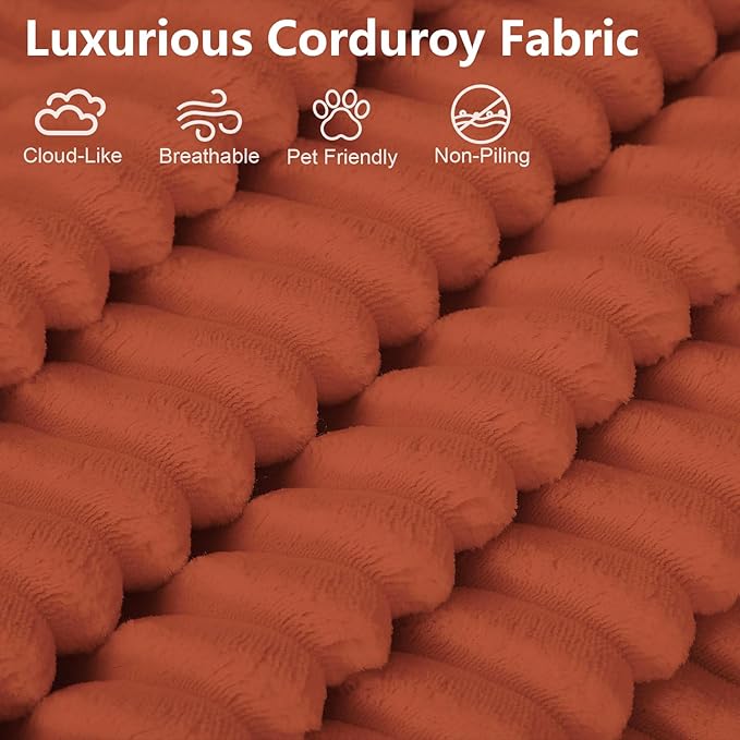 70.78" Loveseat Sofa, Modern Small Corduroy Couch Comfy Deep Seat for Living Room, Bedroom, Apartment, Home Office, No Assembly, Orange