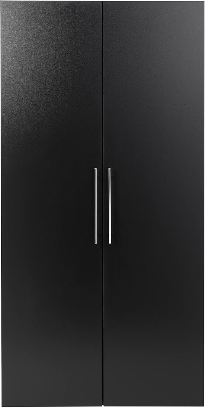 Prepac HangUps Large Storage Cabinet - Immaculate Black 36" Cabinet with Storage Shelves and Doors; Ideal for Bin and General Storage Solutions