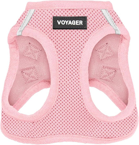 Voyager Step-In Air Dog Harness by Best Pet Supplies - All Weather Mesh Step in Vest Harness for Small and Medium Dogs, Pink, size L - Chest: 18 - 20.5"