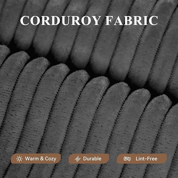 Modular Sectional Sofa with L-Shape Chaise,Cloud Sectional Modern Sleeper Couch with Deep Seat,Sponge Compression Sofas No Assembly Required (Dark Gray-Corduroy Fabric) 1PCS