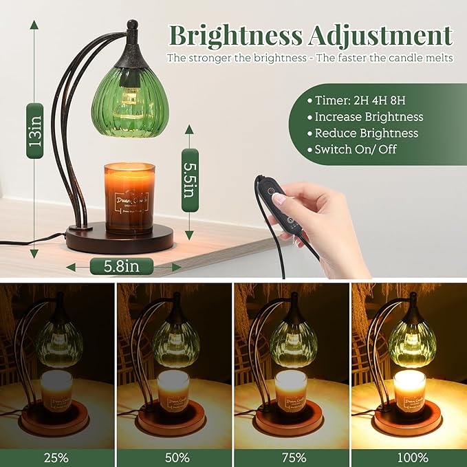 Candle Warmer Lamp, Electric Candle Warmer with Timer Dimmer - for Scented Jar Candles - Melter Lamp for Housewarming Gifts New Home Decor