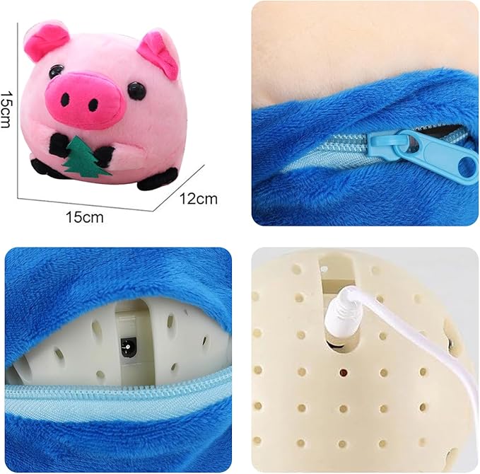 Active Moving Pet Plush Toy, Interactive Dog Toy Pet Bouncing Balls, USB Rechargeable Interactive Washable Cartoon Pig Plush Sound Electronic Dog Toy, Small Plush Sound Toys for Dogs (G)