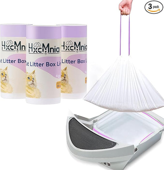 60 Count Self-Cleaning Litter Box Liners Compatible with Litter Robot 4/3, Leakproof & Odor-Control Design, 2x Thicker Material Than Standard Liners, Automatic Cat Litter Box Accessories